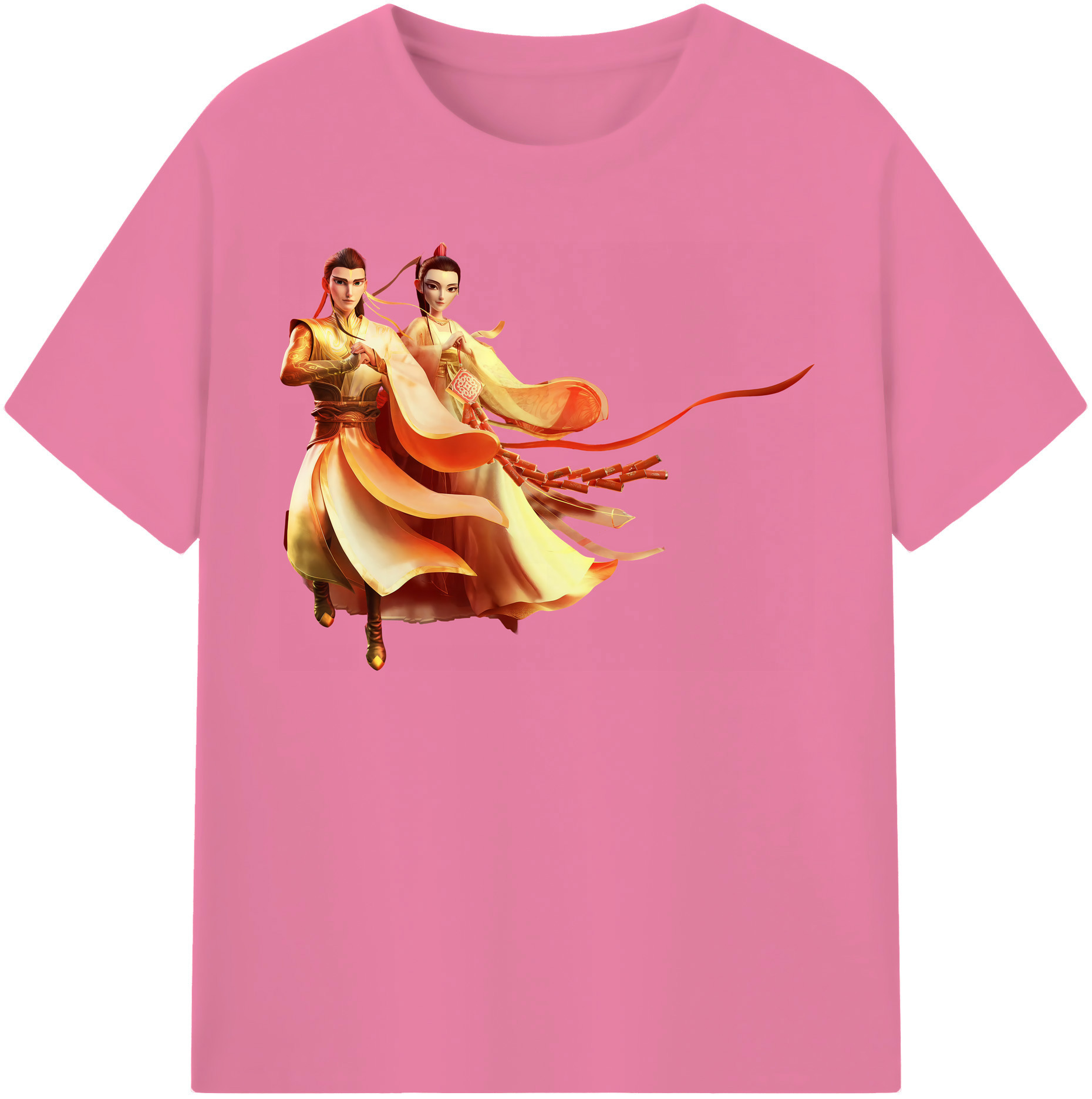 （画像用） Ne Zha 2 ナタ 魔童の大暴れ 綿100％半袖Tシャツ（フロントプリント）